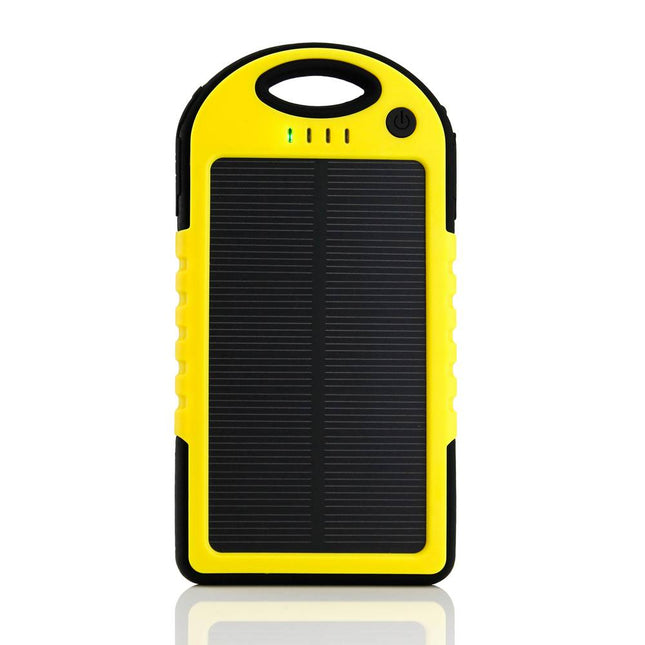 Externe 5000mAh Solar Charger Powerbank Zonnepaneel Noodaccu Batterij Oplader Zon Geel