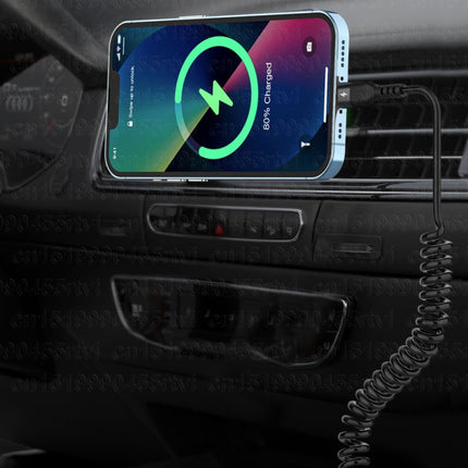 Spiraal Oplaadkabel voor iPhone Lightning - 1 meter - 2.4A Oplader Data Kabel Zwart