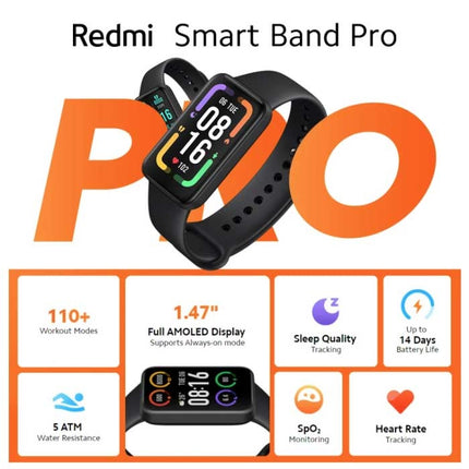 Redmi Smart Band Pro - Smartwatch Siliconen Bandje Fitness Sport Activity Tracker Horloge Android iOS Zwart