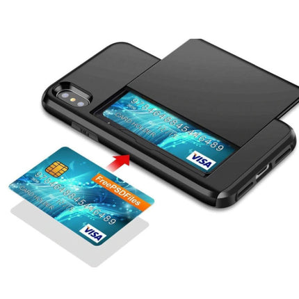iPhone 7 - Wallet Card Slot Cover Case Hoesje Business Goud