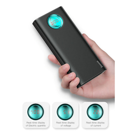 Powerbank met 5 Poorten en Quick Charge 3.0 - 20.000mAh LED Display Externe Noodaccu Batterij Oplader Charger Wit