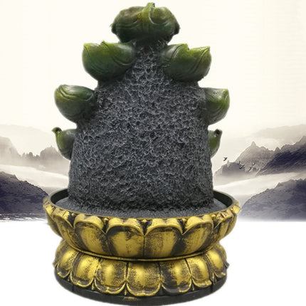 Sier Waterval Boeddha Beeld - LED Fontein Decor Feng Shui Ornament
