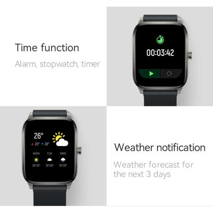 GST Smartwatch met Bloeddrukmeter en Zuurstofmeter - Fitness Sport Activity Tracker Horloge iOS Android - Siliconen Bandje Zwart