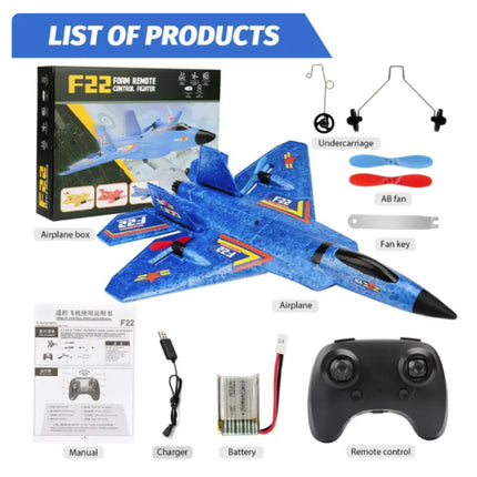 F22 Raptor RC Jet Glider met Afstandsbediening - Bestuurbaar Speelgoed Model Zweef Vliegtuig - Rood