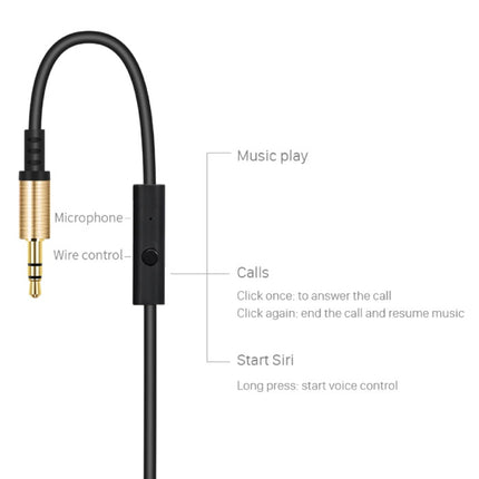 Gekrulde 3.5mm AUX Kabel Verguld Spiraal Audio Jack 2 Meter - Zwart