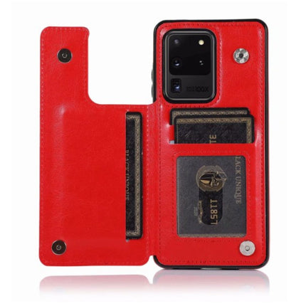 Samsung Galaxy Note 9 Retro Leren Flip Case Portefeuille - Wallet PU Leer Cover Cas Hoesje Rood