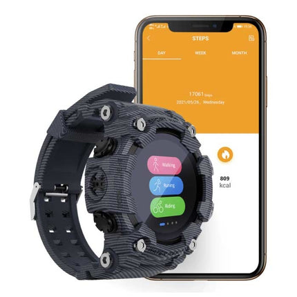 Attack Smartwatch - Slaapmonitor Hartslag Fitness Sport Activity Tracker Smartphone Horloge iOS Android IPX6 Waterdicht Blauw