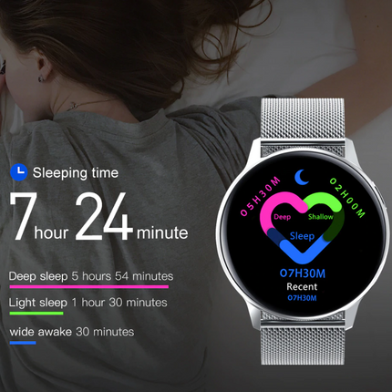 Sport Smartwatch Smartband Smartphone Fitness Activity Tracker Horloge iOS / Android Goud Staal