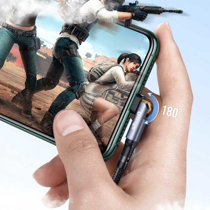 USB-C Oplaadkabel 180° - 1 Meter - Gevlochten Nylon Oplader Data Kabel Groen