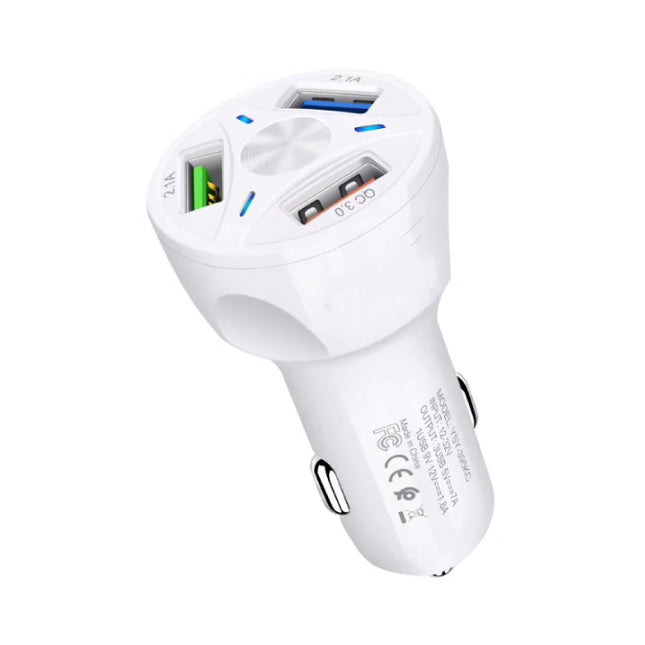 Qualcomm Quick Charge 3.0 Triple Port Autolader/Carcharger - Wit