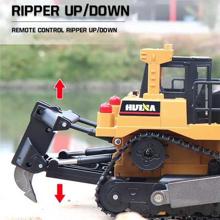RC Bulldozer met Afstandsbediening - Bestuurbaar Speelgoed Tractor Graafmachine op 1:16 Schaal Radiografisch Metaallegering