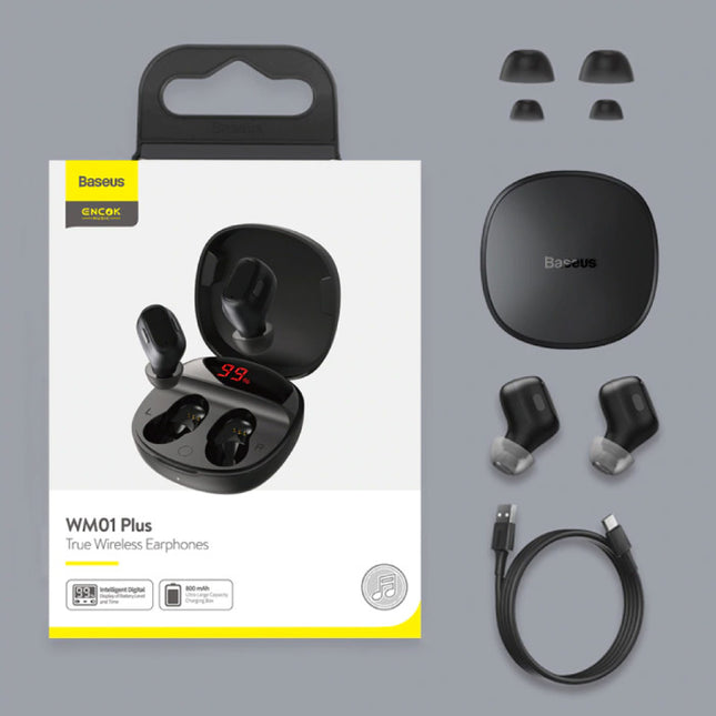 WM01 Plus Draadloze Oortjes - Touch Control Oordopjes TWS Bluetooth 5.0 Earphones Earbuds Oortelefoon Zwart