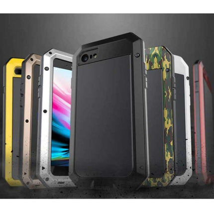 iPhone 14 360°  Full Body Case Tank Hoesje + Screenprotector - Shockproof Cover Metaal Zilver