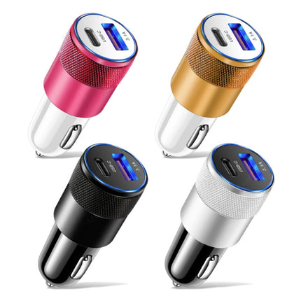 66W PD Autolader met 2 Poorten - Quick Charge 3.0 Oplader Auto Lader Goud