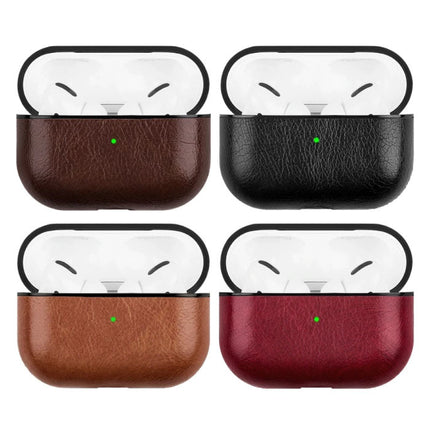 Leren Luxe Hoesje voor AirPods Pro - Leather Skin AirPod Case Cover - Lichtbruin