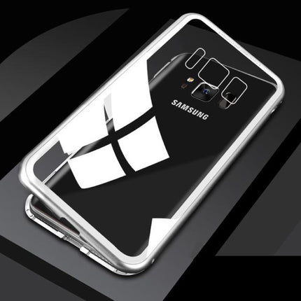 Samsung Galaxy S10 Magnetisch 360° Hoesje met Tempered Glass - Full Body Cover Hoesje + Screenprotector Zilver