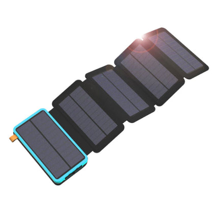 26800mAh Draagbare Solar Powerbank 5 Zonnepanelen - Flexibele Zonne-energie Batterij Oplader 7.5W Zon Blauw