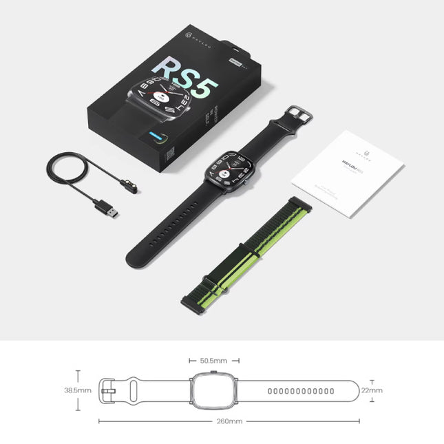 RS5 Smartwatch - 2.01'' AMOLED HD-Display - Hart-en Zuurstof-monitor - Sport Activity Tracker Horloge - Silicoon Bandje - Wit