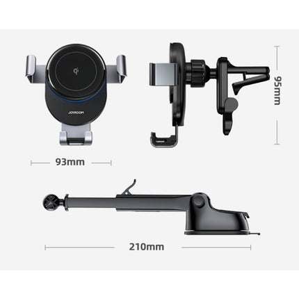 Qi Draadloze Autolader 15W - Quick Charge 3.0 - Dashboard Stand Oplader Universeel Wireless Car Charging Pad Zwart