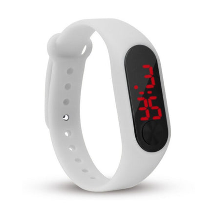 Digitaal Horloge Polsband - Silicoon Bandje LED Scherm Sport Fitness - Wit
