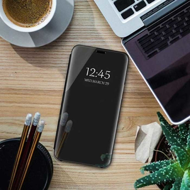 Oppo Reno 6 (5G) Smart Spiegel Flip Case Cover Hoesje Zwart