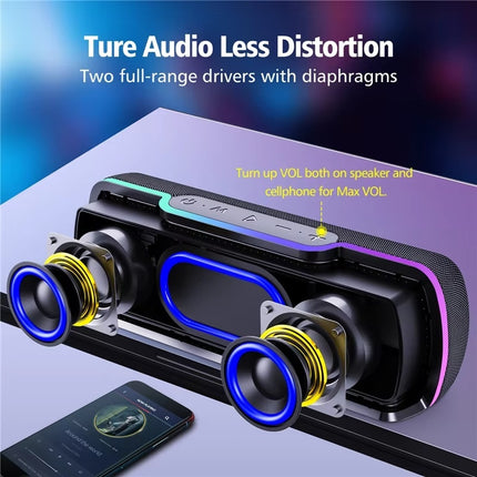 S55 Draadloze Luidspreker - Bluetooth 5.2 TWS Boom Box 10W - Zwart 