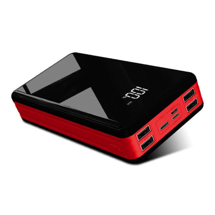 80.000mAh Powerbank met 4 Poorten - Ingebouwde Zaklamp - Externe Noodaccu Batterij Oplader Charger Rood