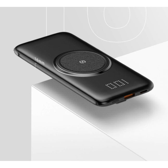 10.000mAh Qi Powerbank - Draadloos Opladen - 4 Types Oplaadkabel - USB LED Display Noodaccu Batterij Oplader Charger Wit