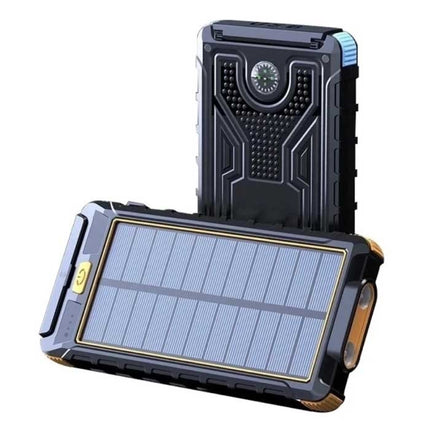 80.000mAh Solar Powerbank met 2 USB Poorten - Ingebouwde Zaklamp en Kompas - Externe Noodaccu Batterij Oplader Charger Zon Zwart