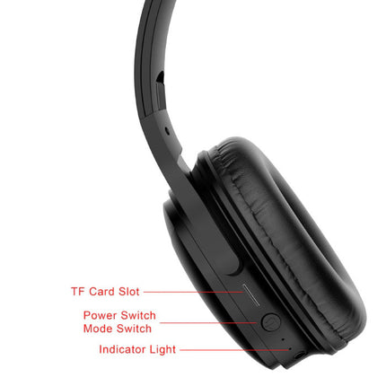 H1 Bluetooth 5.0 Koptelefoon Draadloze Headphones HiFi Stereo Zwart
