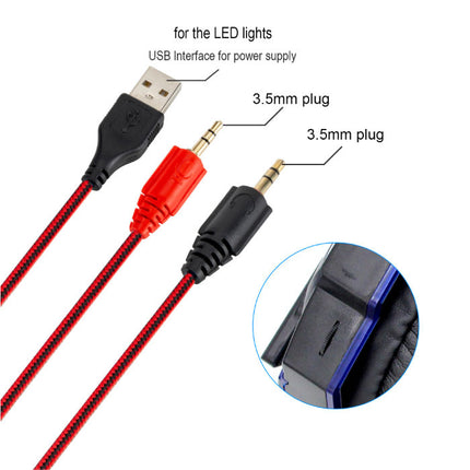 Bass HD Gaming Headset Stereo Koptelefoon Headphones met Microfoon voor PlayStation 4 / PC Rood