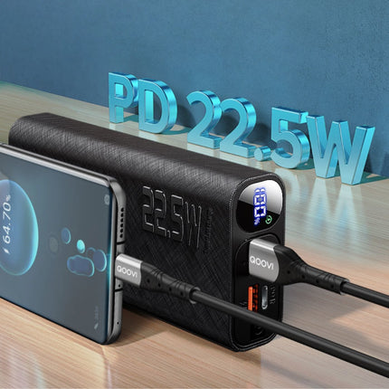 20.000mAh Powerbank met 3 Oplaadpoorten - 20W Power Delivery - Externe Noodaccu Batterij Oplader Zwart