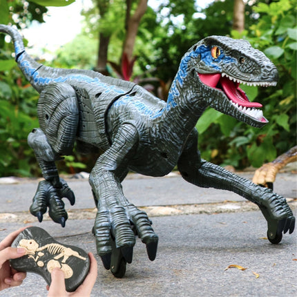 RC Velociraptor Dinosaurus met Afstandsbediening - Speelgoed Bestuurbaar Robot Grijs