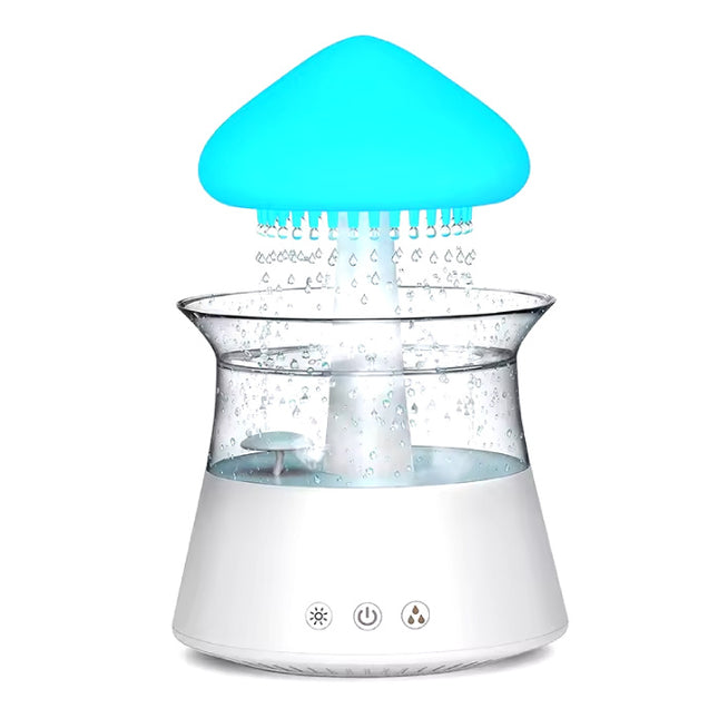 Regenwolk Luchtbevochtiger - Aroma Diffuser Nachtlampje - RGB Verlichting - Wit