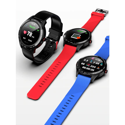 Sports Smartwatch Fitness Sport Activity Tracker Smartphone Horloge iOS Android IP68 iPhone Samsung Huawei Zwart Leer