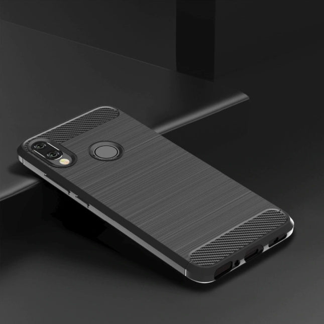 Xiaomi Mi 9T Hoesje - Carbon Fiber Textuur Shockproof Case TPU Cover Grijs