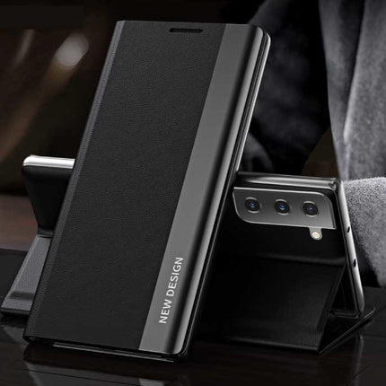 Samsung S22 Ultra Magnetische Flip Case - Luxe Hoesje Cover Lichtblauw
