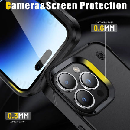 iPhone 13 Armor Hoesje met Kickstand - Shockproof Cover Case - Groen