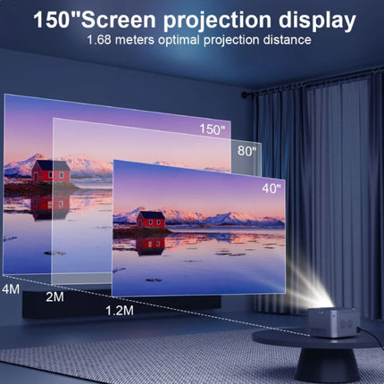 Android 11 Projector - 580 ANSI Lumen - Beamer Home Media Speler Grijs