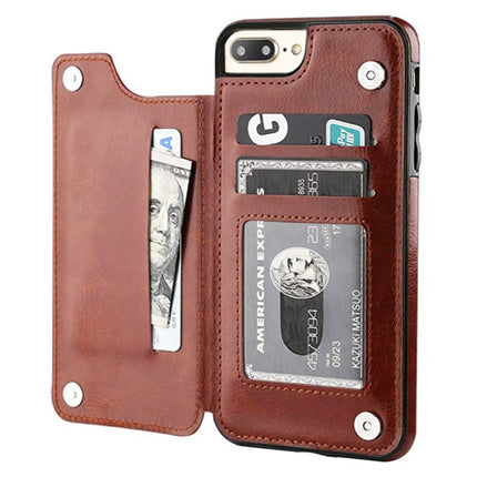 Retro iPhone 5 Leren Flip Case Portefeuille - Wallet Cover Cas Hoesje Bruin