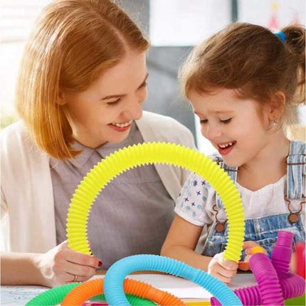 100-Pack Pop It Buis Noodle String - Rekbaar Fidget Anti Stress Speelgoed Bubble Toy Siliconen Noodles Willekeurige Kleur