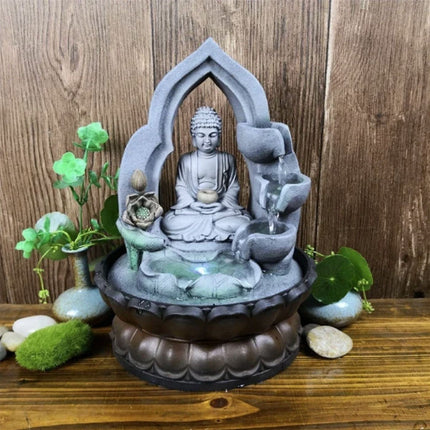 Boeddha Sier Waterval - LED Verlichting - Zen Garden Feng Shui Fontein Decor