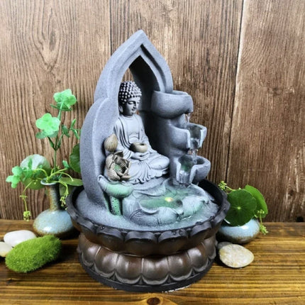 Boeddha Sier Waterval - LED Verlichting - Zen Garden Feng Shui Fontein Decor