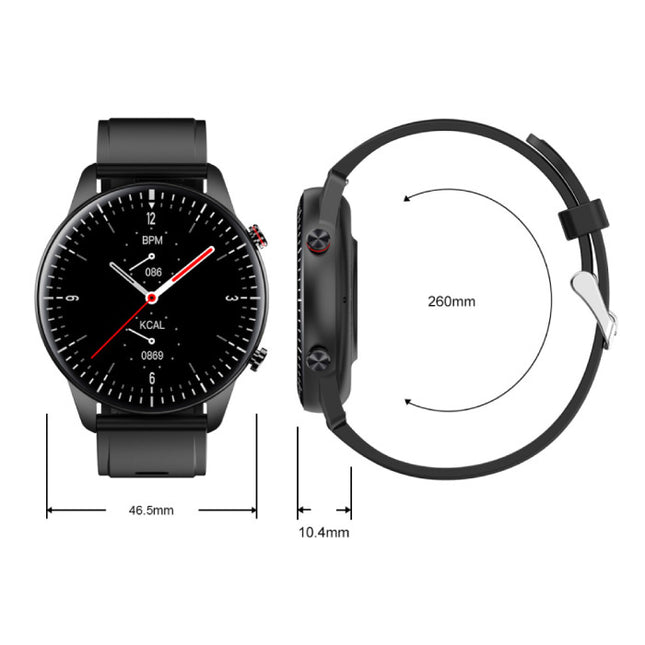 2021 Sport Smartwatch - Silicoon Bandje Fitness Activity Tracker Horloge Android - Zwart