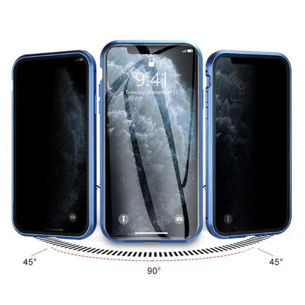 iPhone 11 Pro Magnetisch Privacy Hoesje met Tempered Glass - 360° Full Body Cover Hoesje + Screenprotector Wit