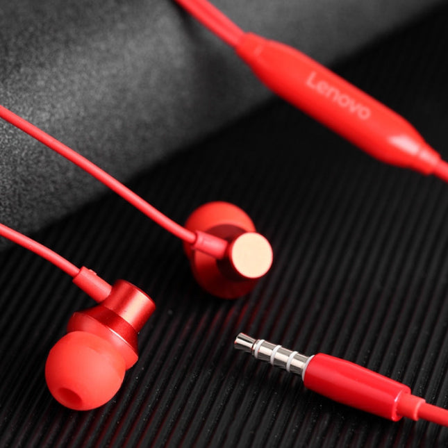 H130 Oordopjes met Opbergtasje - Microfoon en Controls - 3.5mm AUX Oortjes Volumebeheer Wired Earphones Oortelefoon Rood