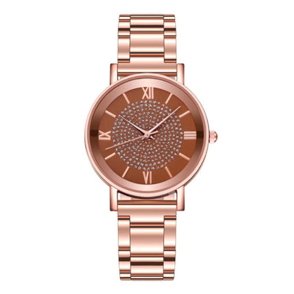 Horloge Luxe Dames - Anoloog Kwarts Uurwerk voor Vrouwen Bruin