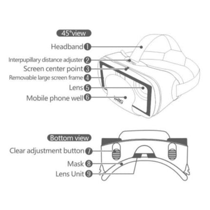 VRGPRO Virtual Reality 3D Bril - Voor Smartphone - 120° FOV / 5-7 inch Telefoons