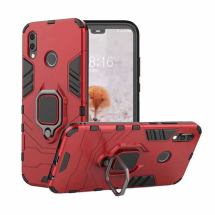 Huawei P30 Lite Hoesje  - Magnetisch Shockproof Case Cover Cas TPU Rood + Kickstand