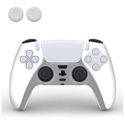 Antislip Hoes / Skin voor PlayStation 5 Controller met Joystick Caps - Rubber Grip Cover PS5 - Wit